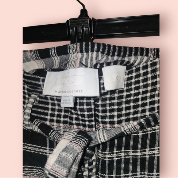 Ett:wa By Anthropologie Wide Leg Culottes Pants Black And White Plaid Women's 0 - Picture 3 of 3